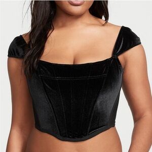 NWT Victoria's Secret Velvet Corset Top size M black‎
